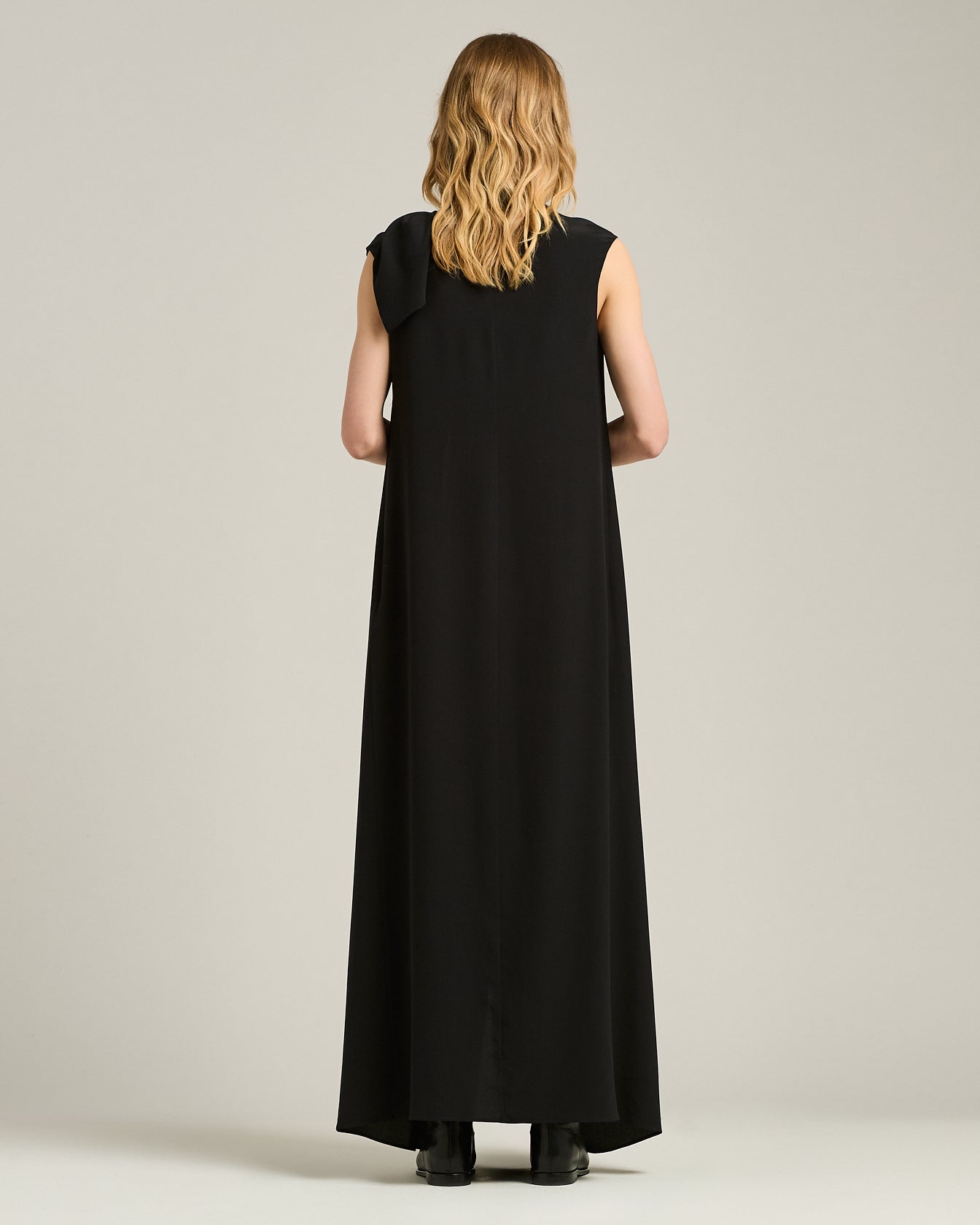 SILK DRESS WITH DRAPING