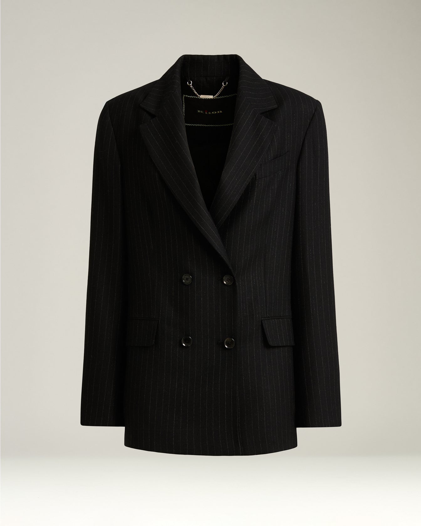 women's double-breasted pinstripe wool jacket