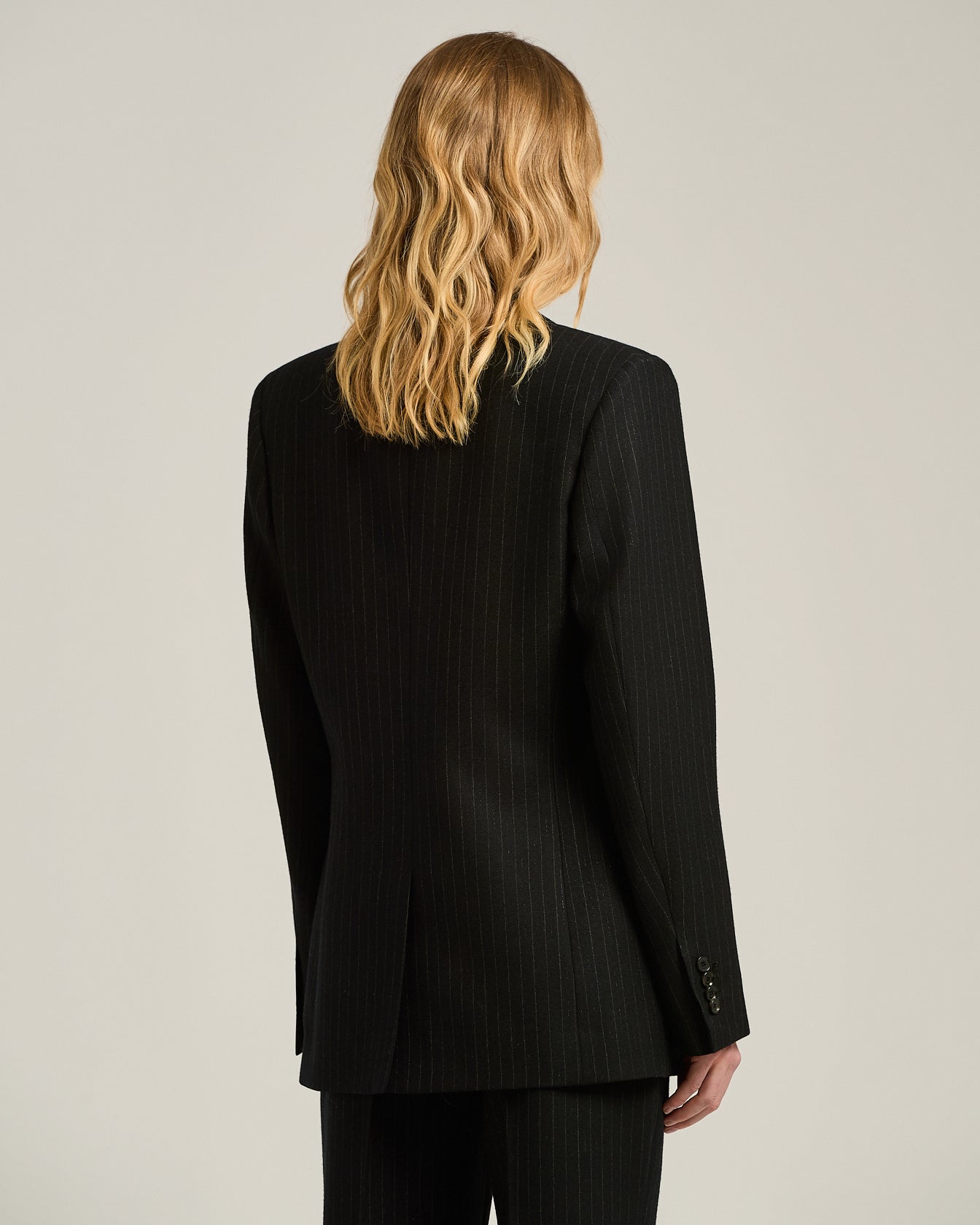 DOUBLE-BREASTED PINSTRIPE WOOL JACKET