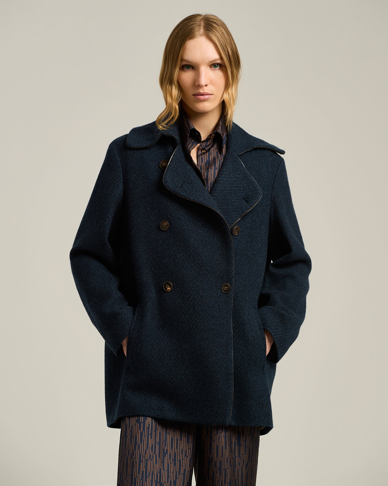 PURE CASHMERE DOUBLE-BREASTED PEACOAT