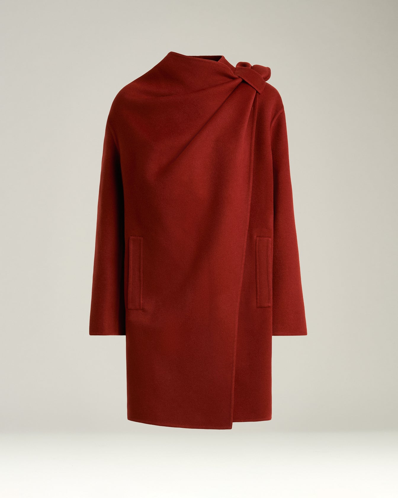 PURE CASHMERE OVERCOAT WITH SARTORIAL KNOT