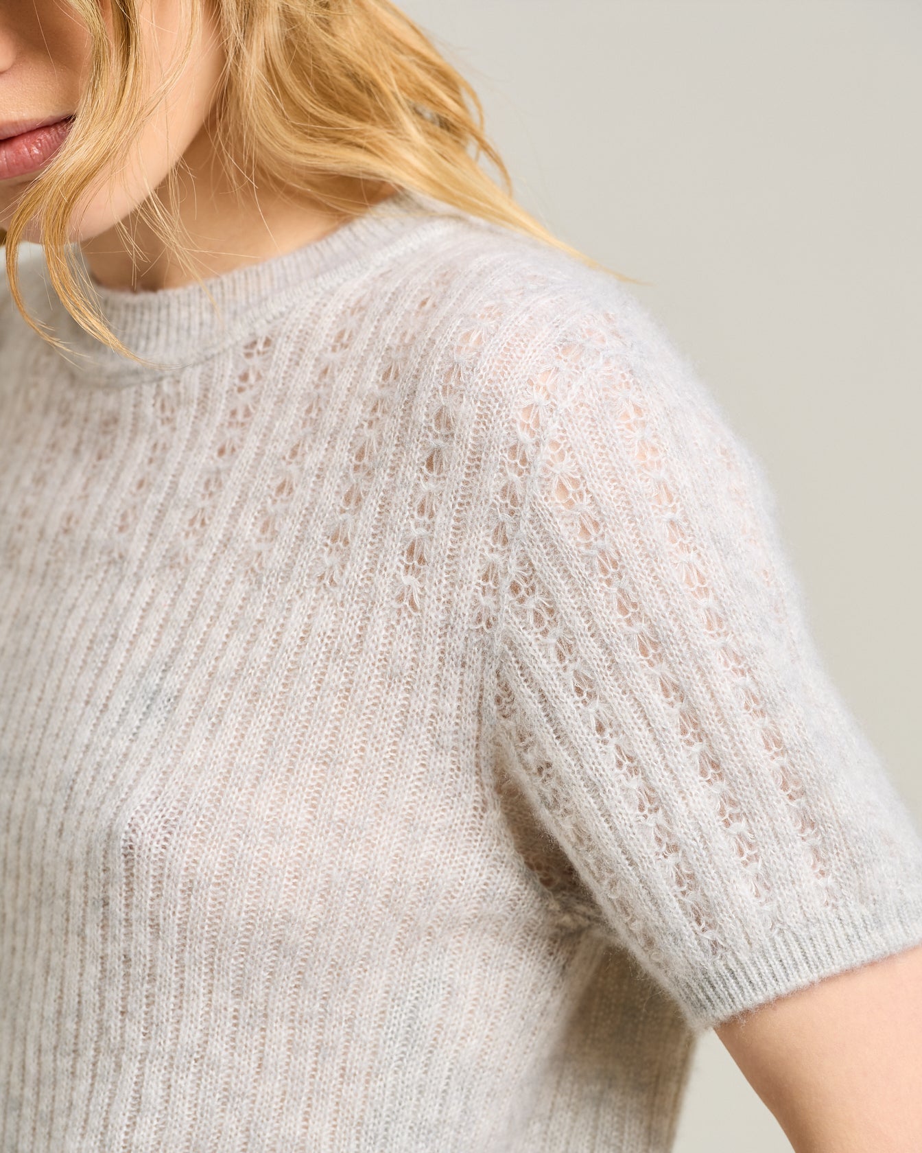 CASHMERE AND SILK OPENWORK SWEATER