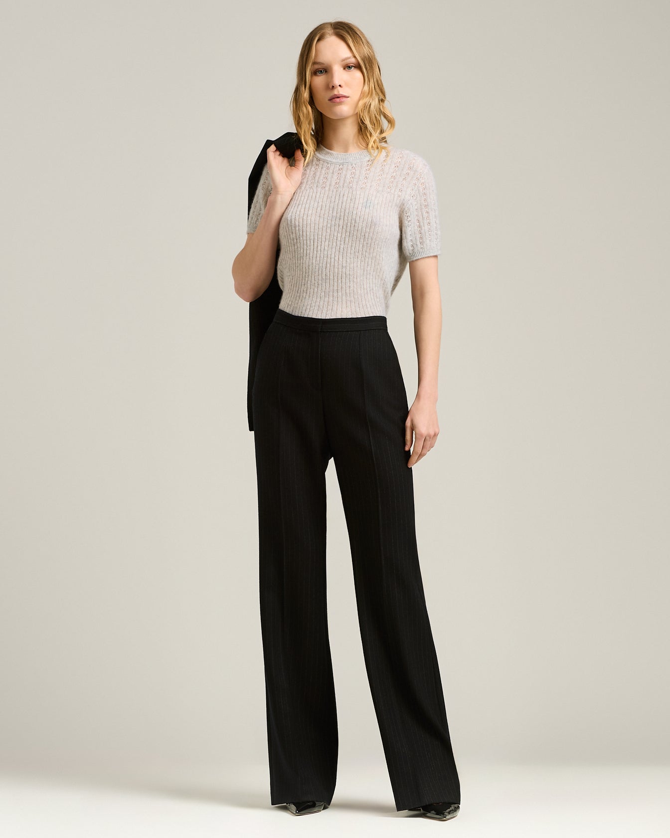 CASHMERE AND SILK OPENWORK SWEATER