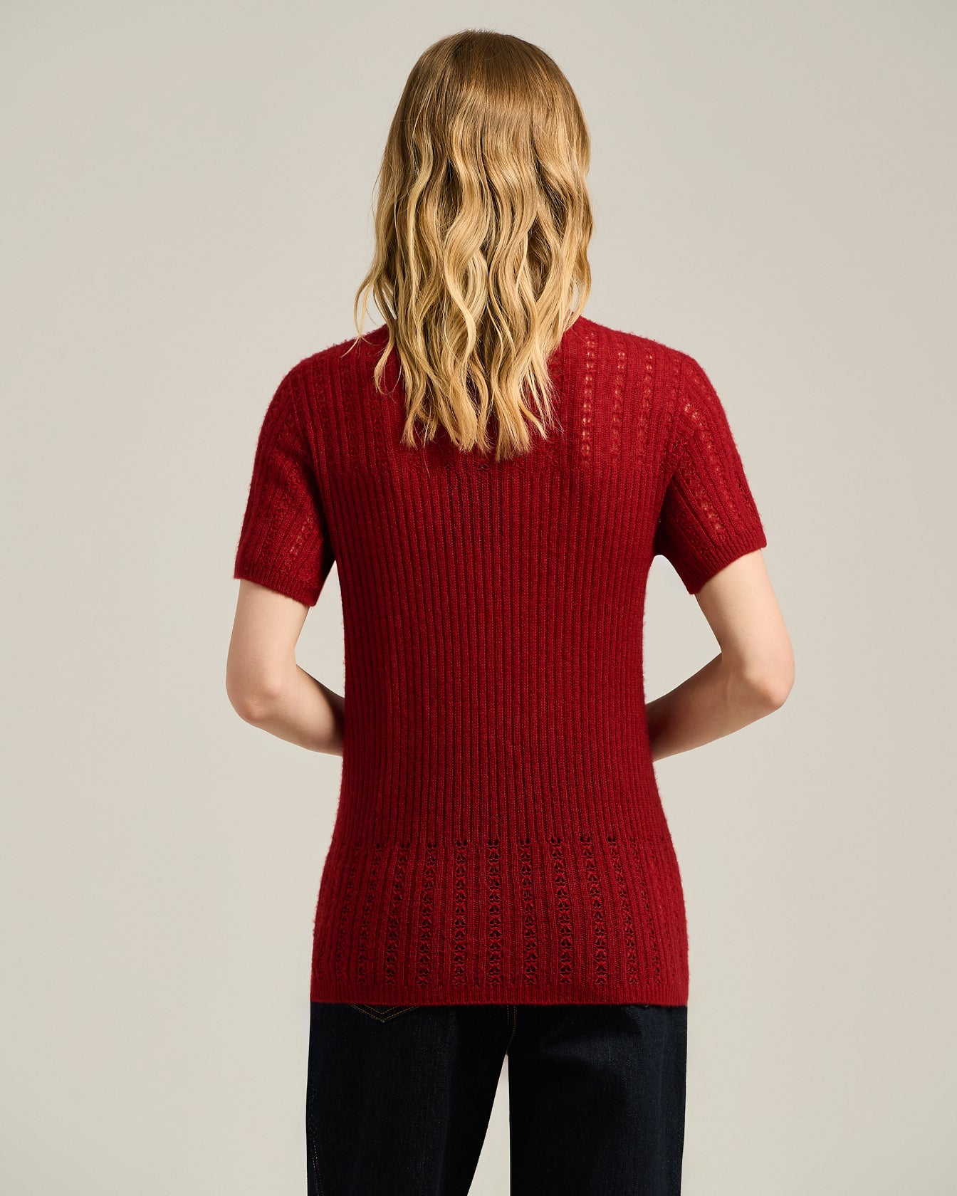 CASHMERE AND SILK OPENWORK SWEATER