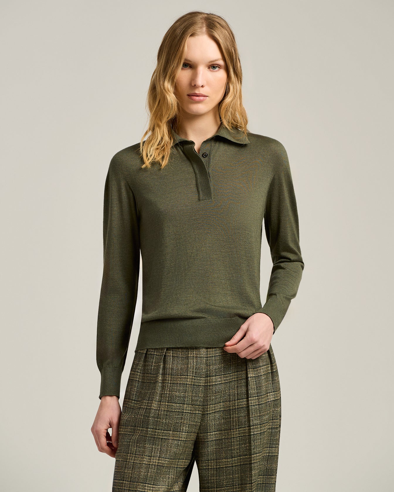 CASHMERE AND SILK POLO SHIRT