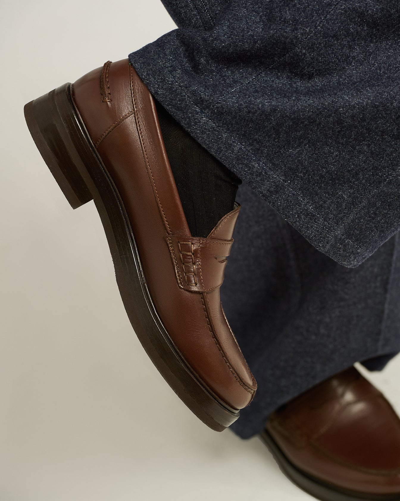 EBONY SMOOTH CALFSKIN LOAFERS
