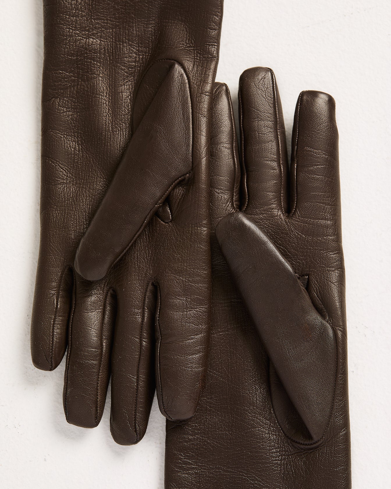 LONG LEATHER AND CASHMERE GLOVES