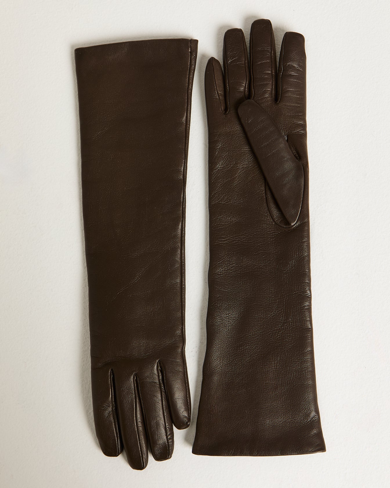 LONG LEATHER AND CASHMERE GLOVES
