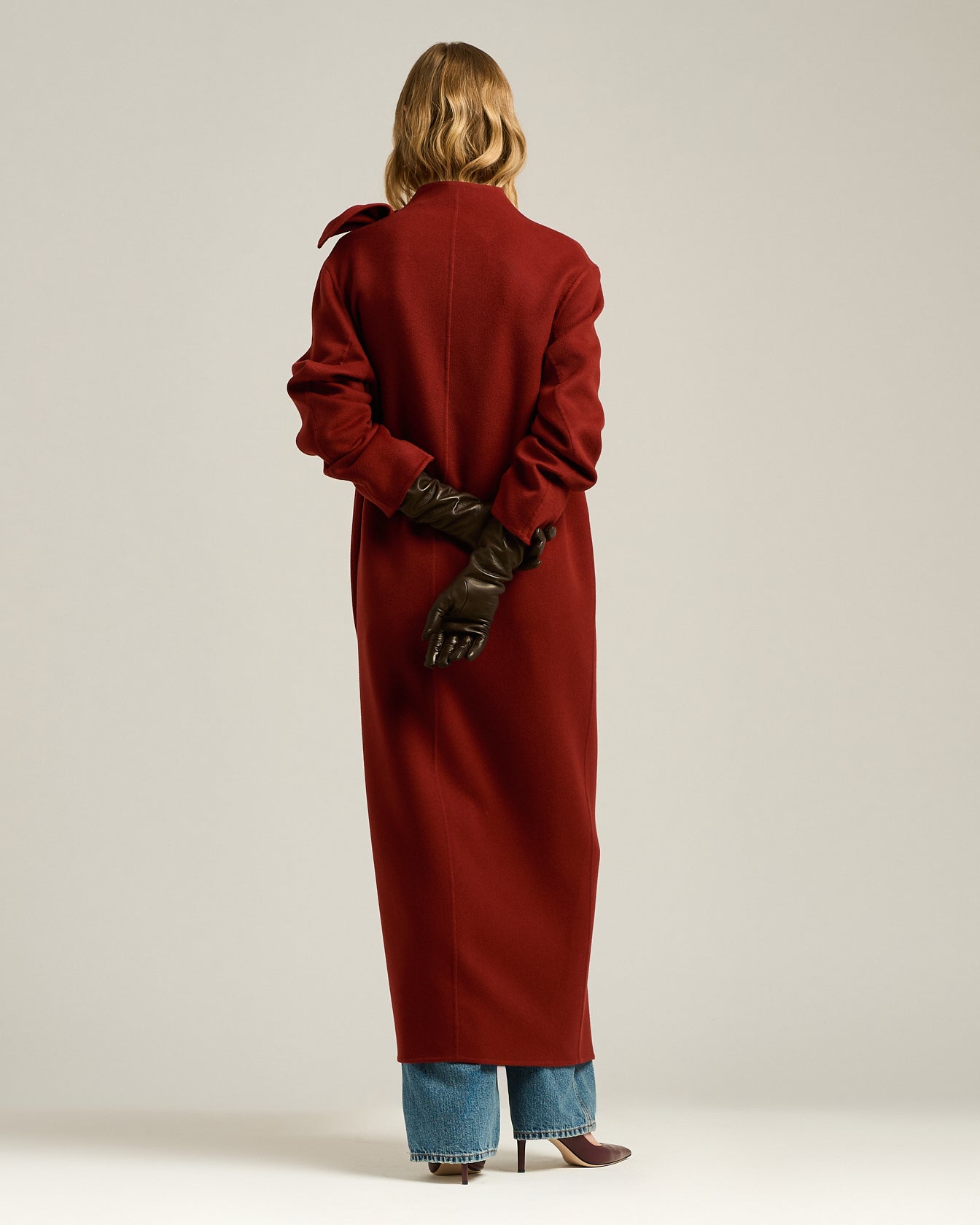 LONG LEATHER AND CASHMERE GLOVES