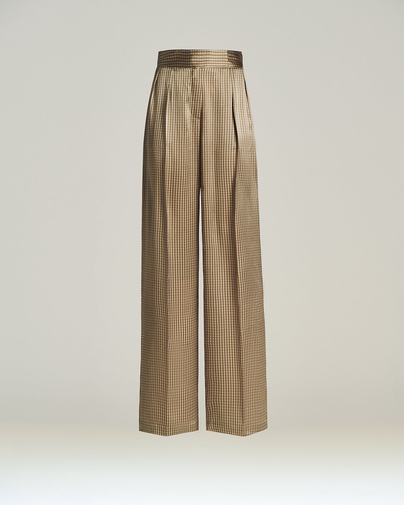 PURE SILK JACQUARD PALAZZO TROUSERS