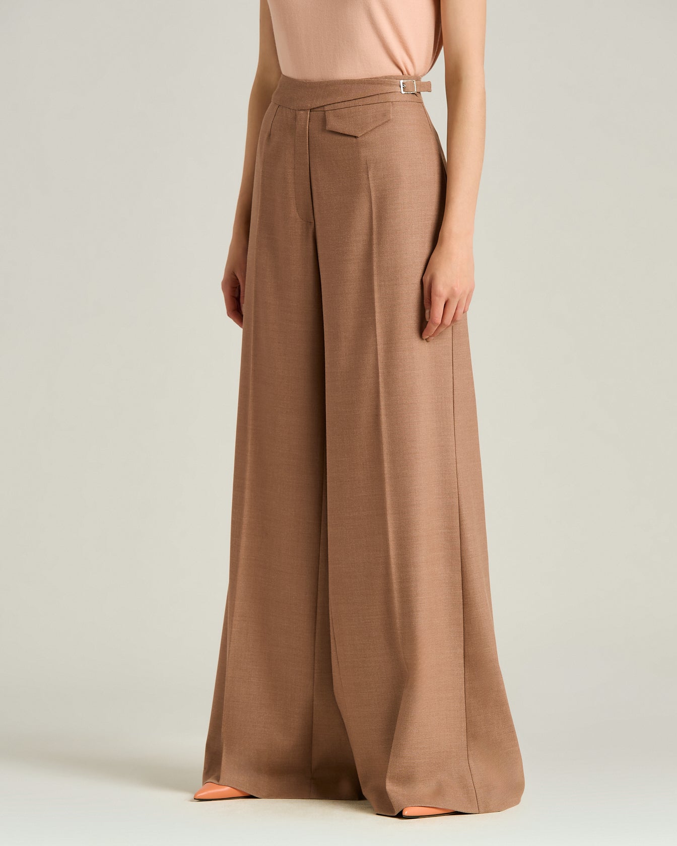 TAILORED WOOL AND SILK TROUSERS