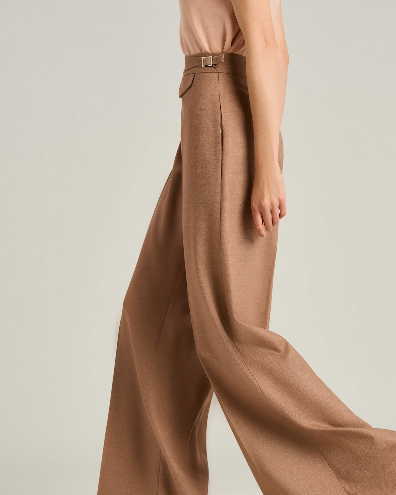 TAILORED WOOL AND SILK TROUSERS