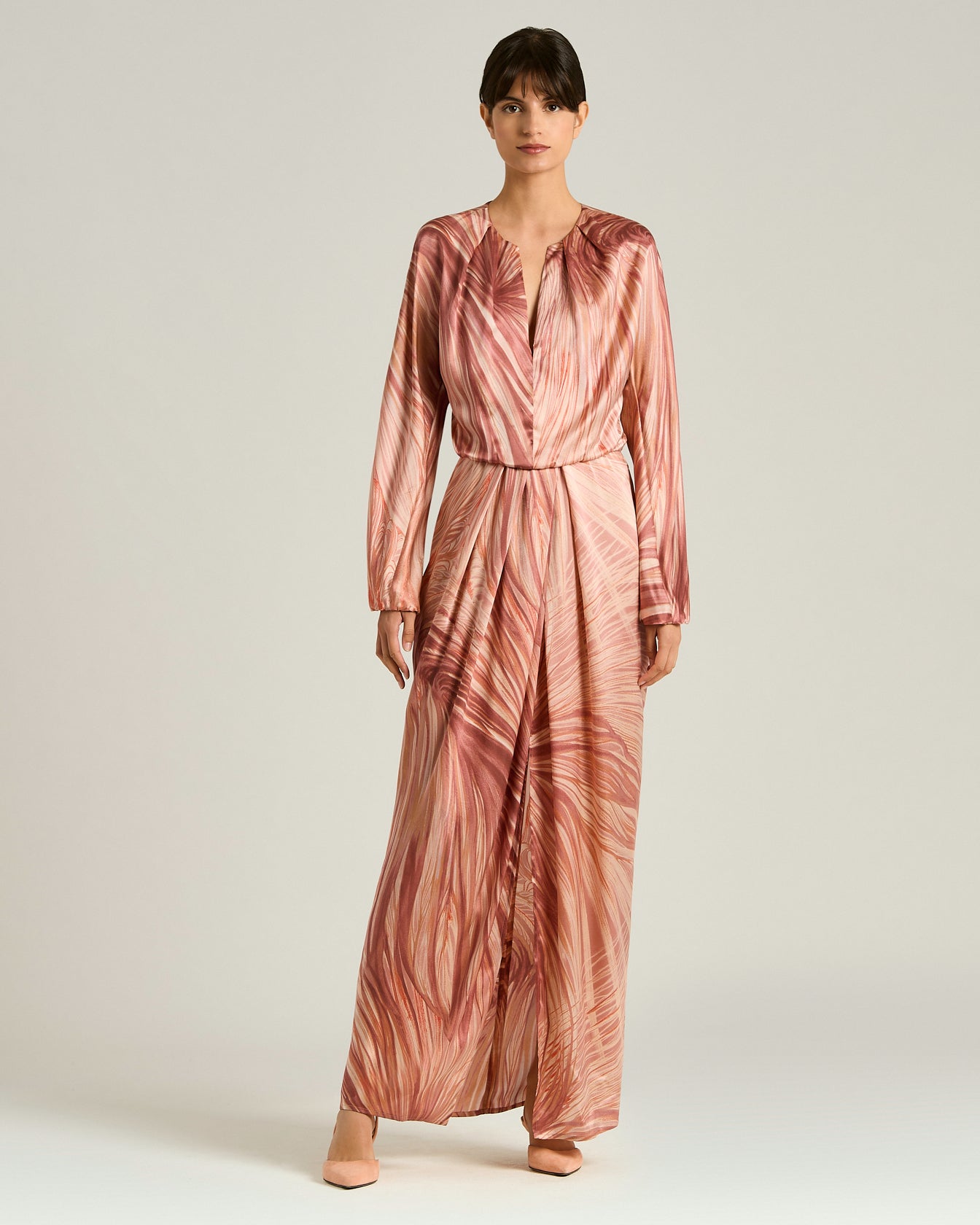 SILK SATIN DRESS WITH BACK OPENING