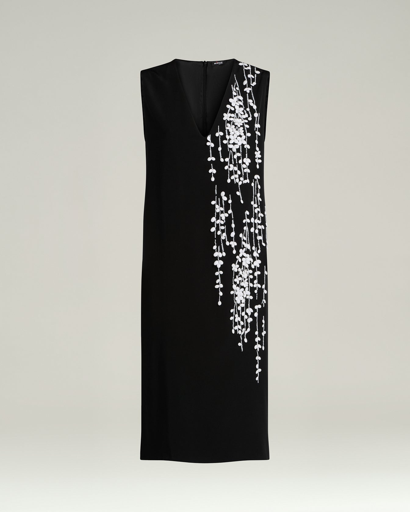 SILK DRESS WITH HAND-EMBROIDERED DESIGN