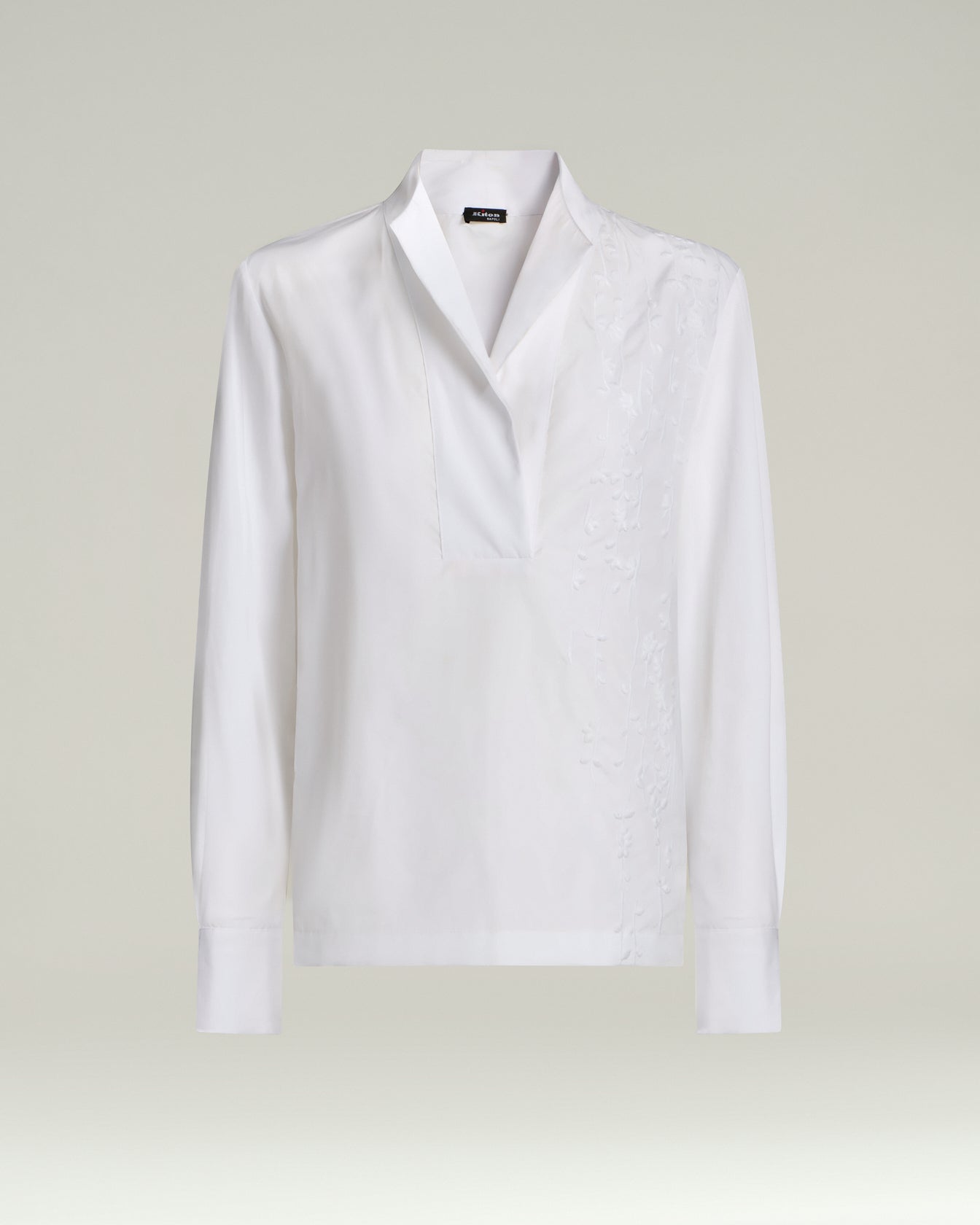 PURE COTTON SHIRT WITH TONAL EMBROIDERY