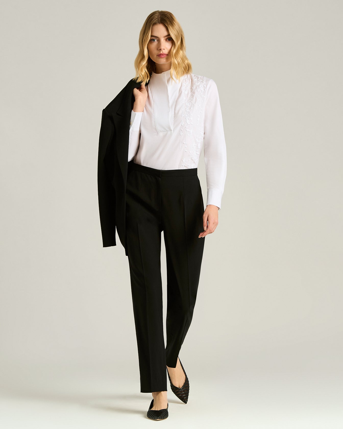 PURE COTTON SHIRT WITH TONAL EMBROIDERY