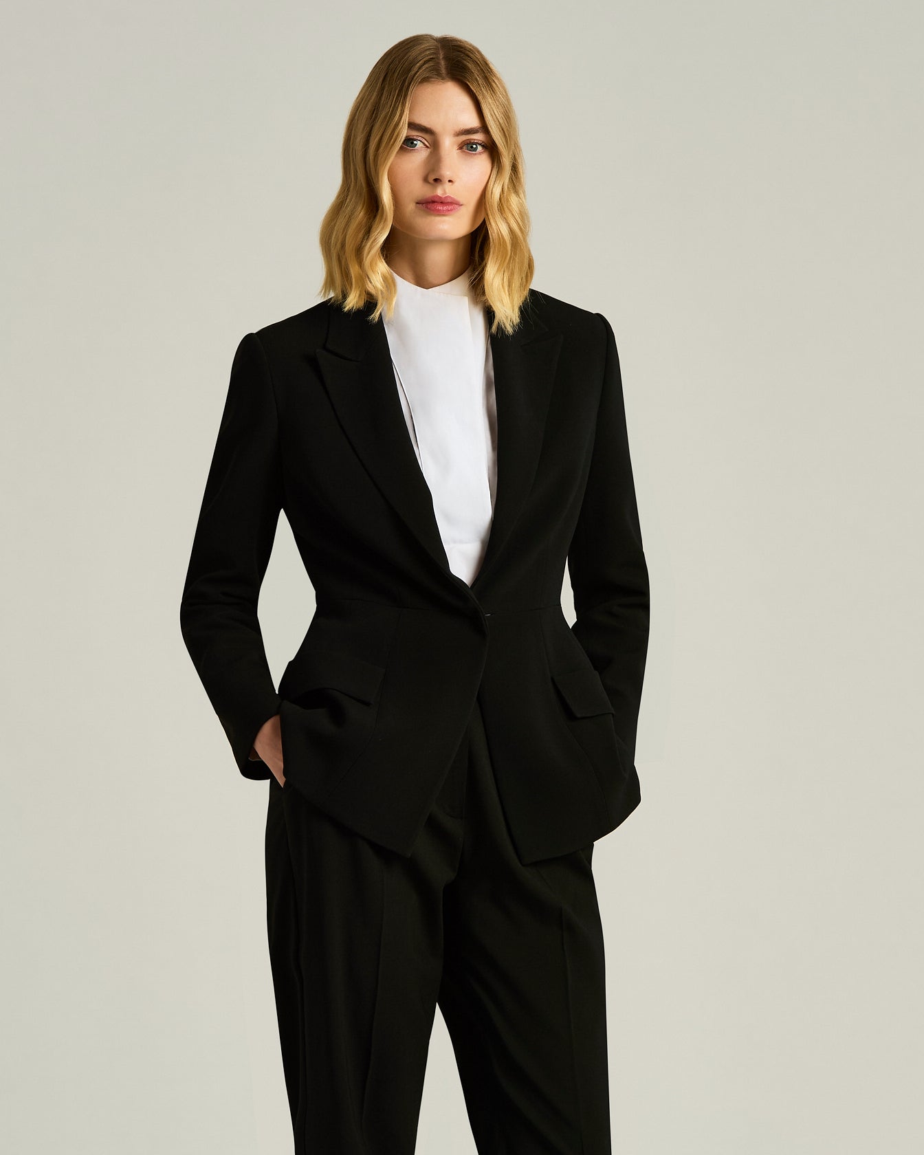 Tailored Viscose Black Jacket