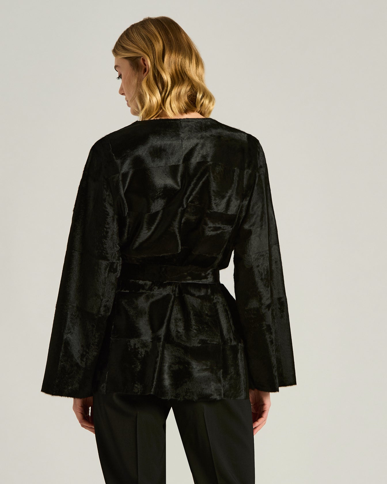 LAMB FUR JACKET WITH BELT