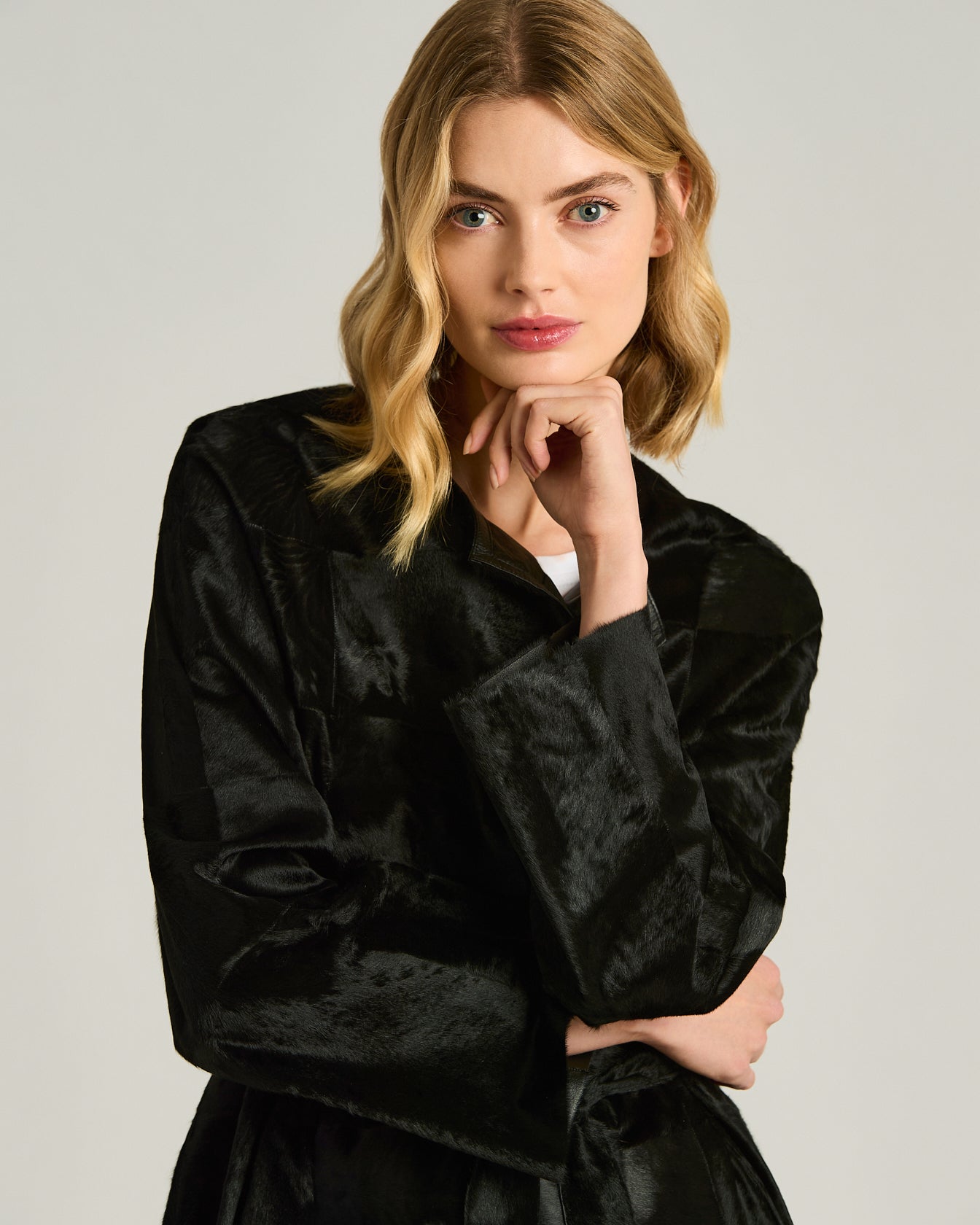 LAMB FUR JACKET WITH BELT