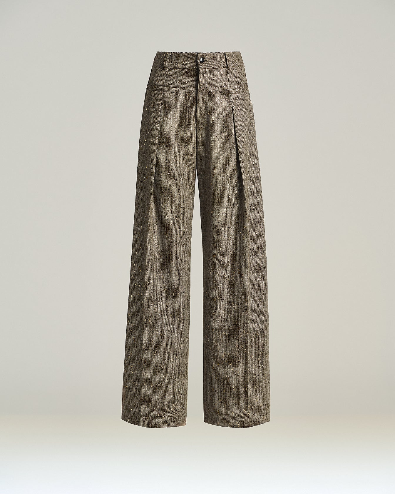 TAILORED WOOL BOUCLÉ BLEND TROUSERS