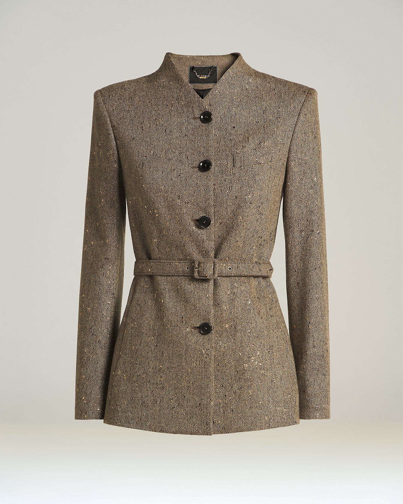 TAILORED BOUCLÉ TWEED JACKET WITH BELT