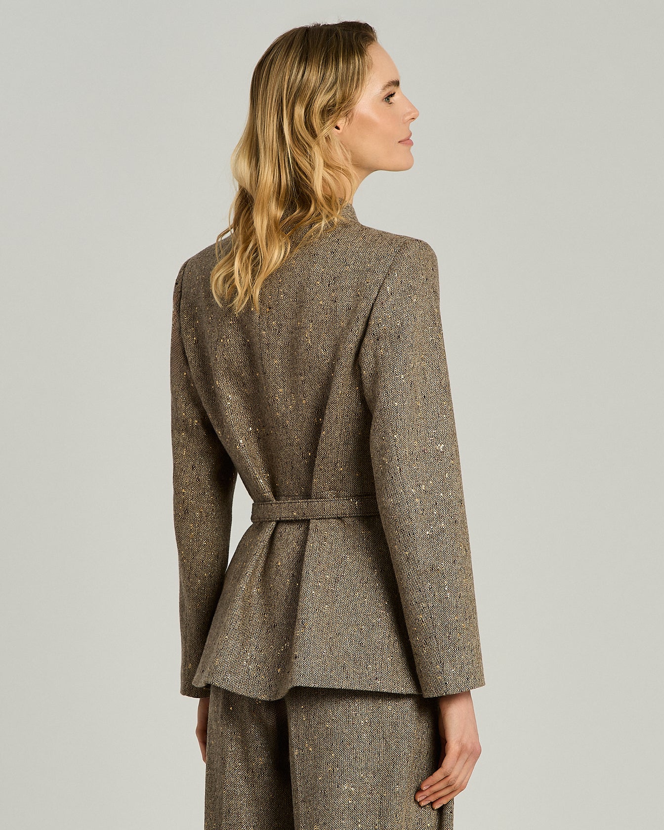 TAILORED BOUCLÉ TWEED JACKET WITH BELT