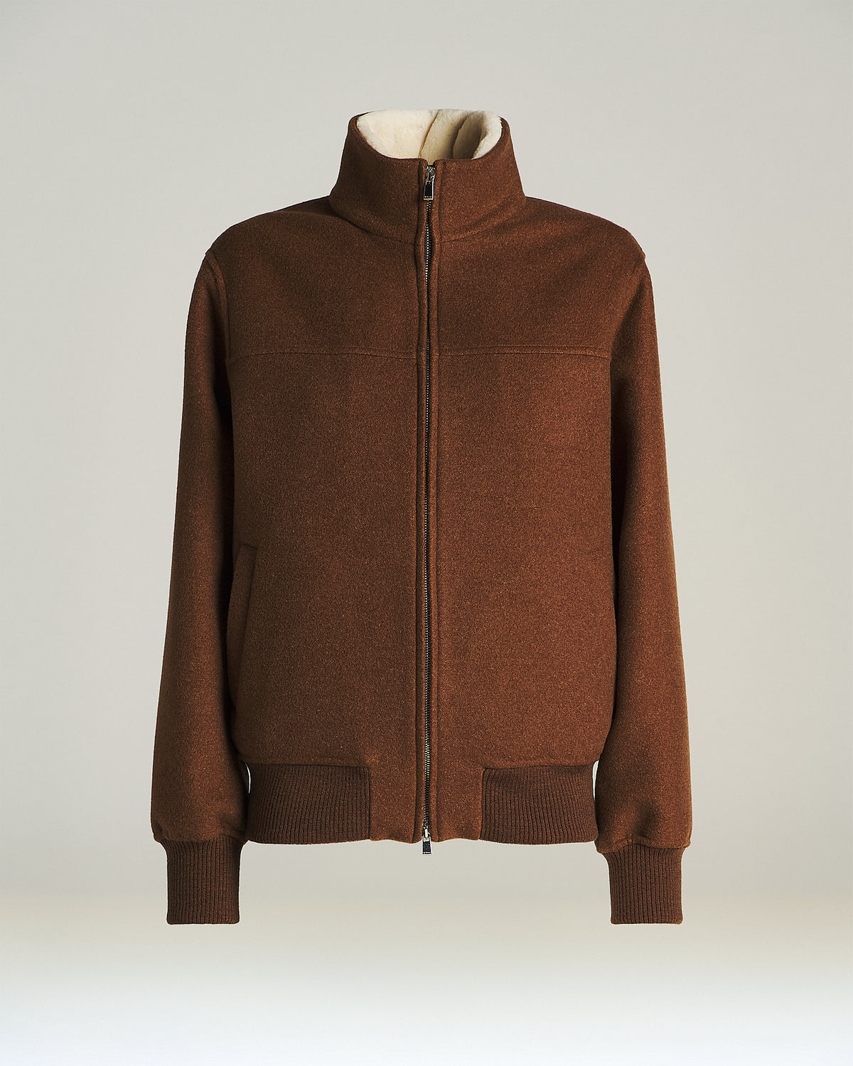 CASHMERE JACKET WITH MINK FUR TRIM 1