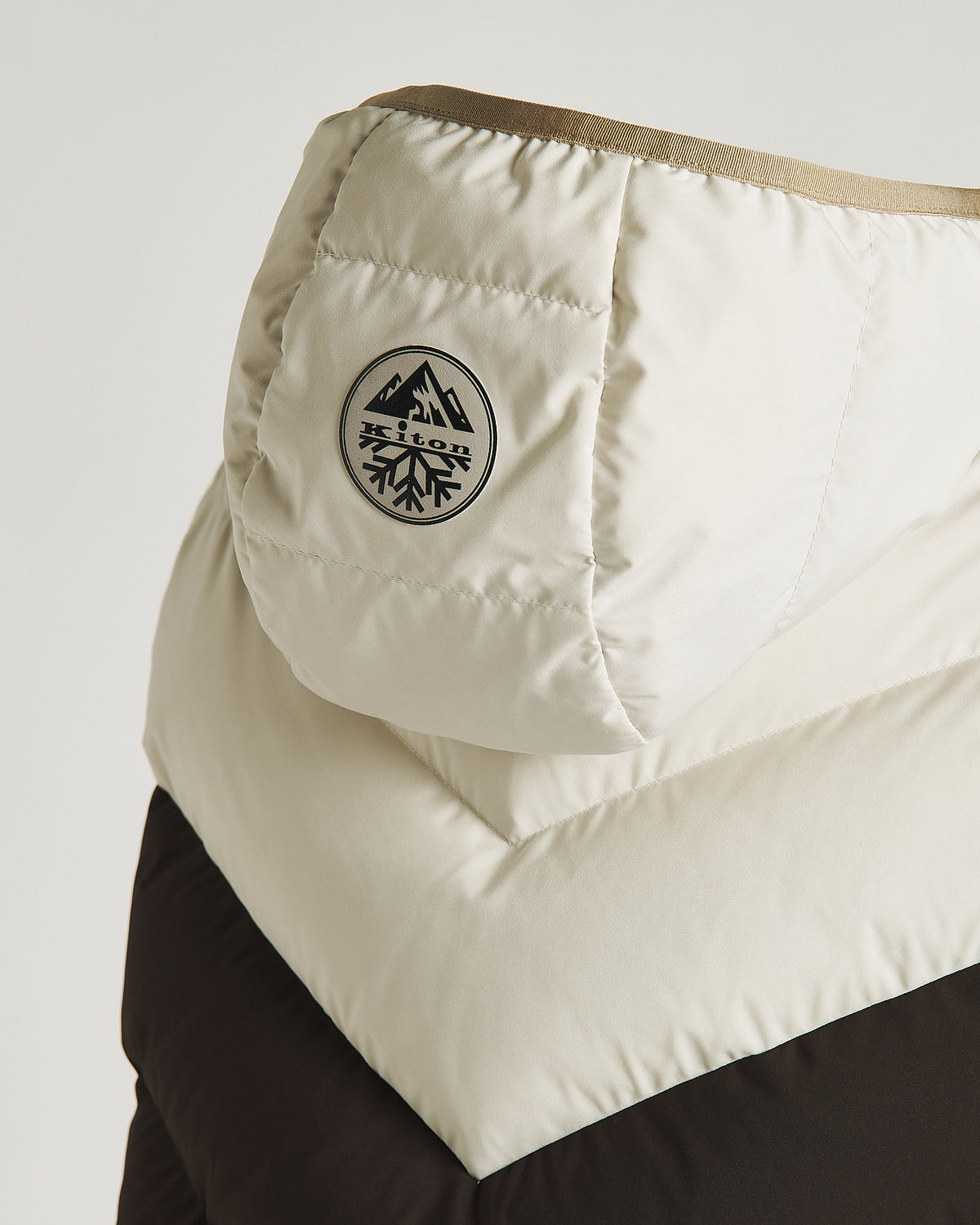 BEIGE/BROWN/BLACK PADDED SKI VEST WITH HOOD 3