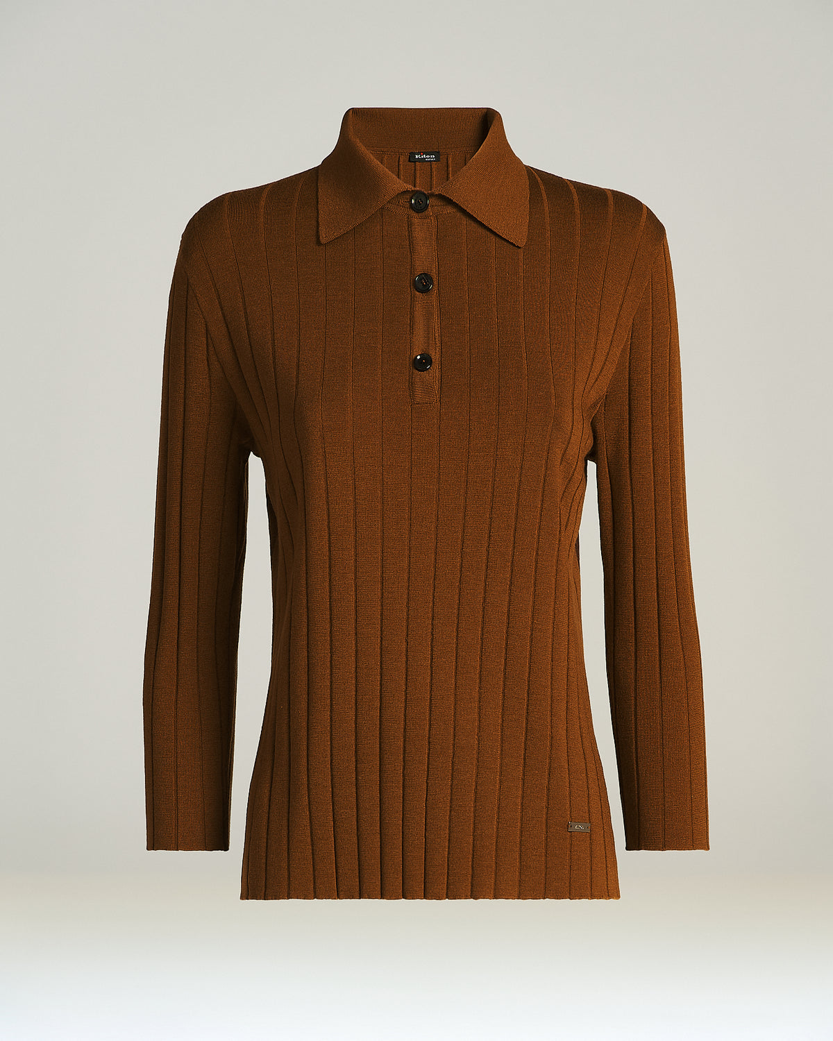 RIBBED CASHMERE AND SILK POLO SHIRT