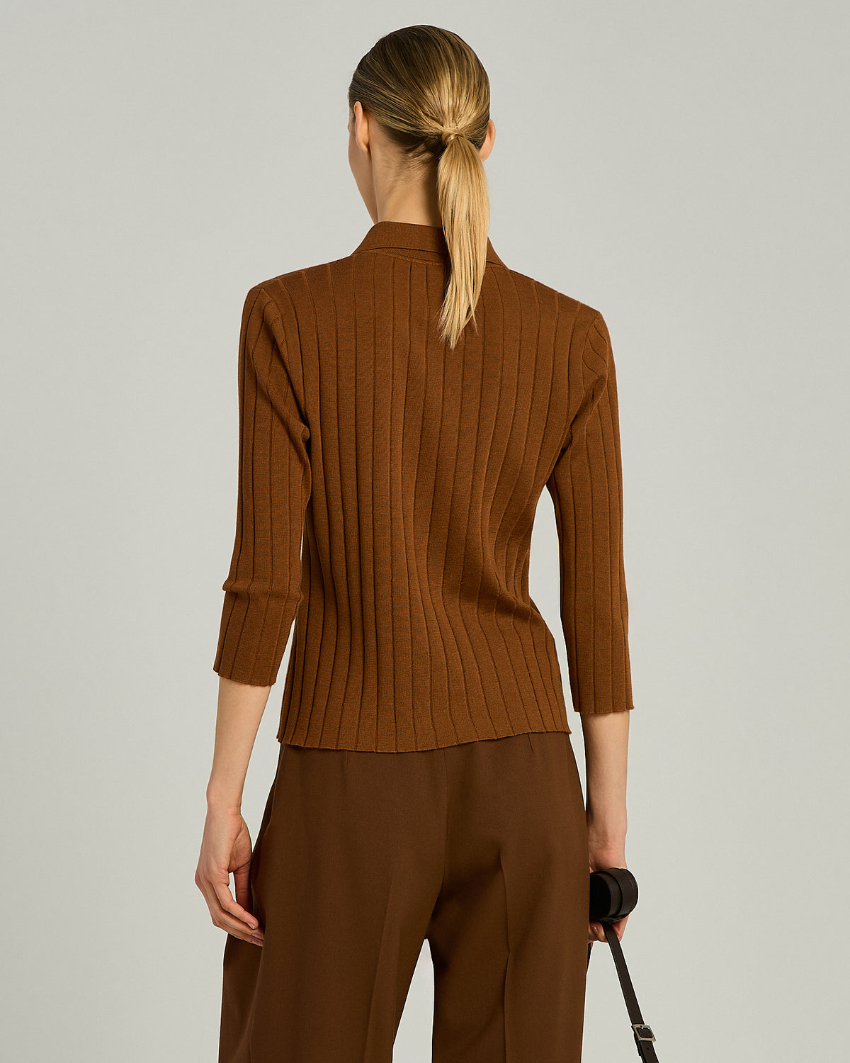 RIBBED CASHMERE AND SILK POLO SHIRT