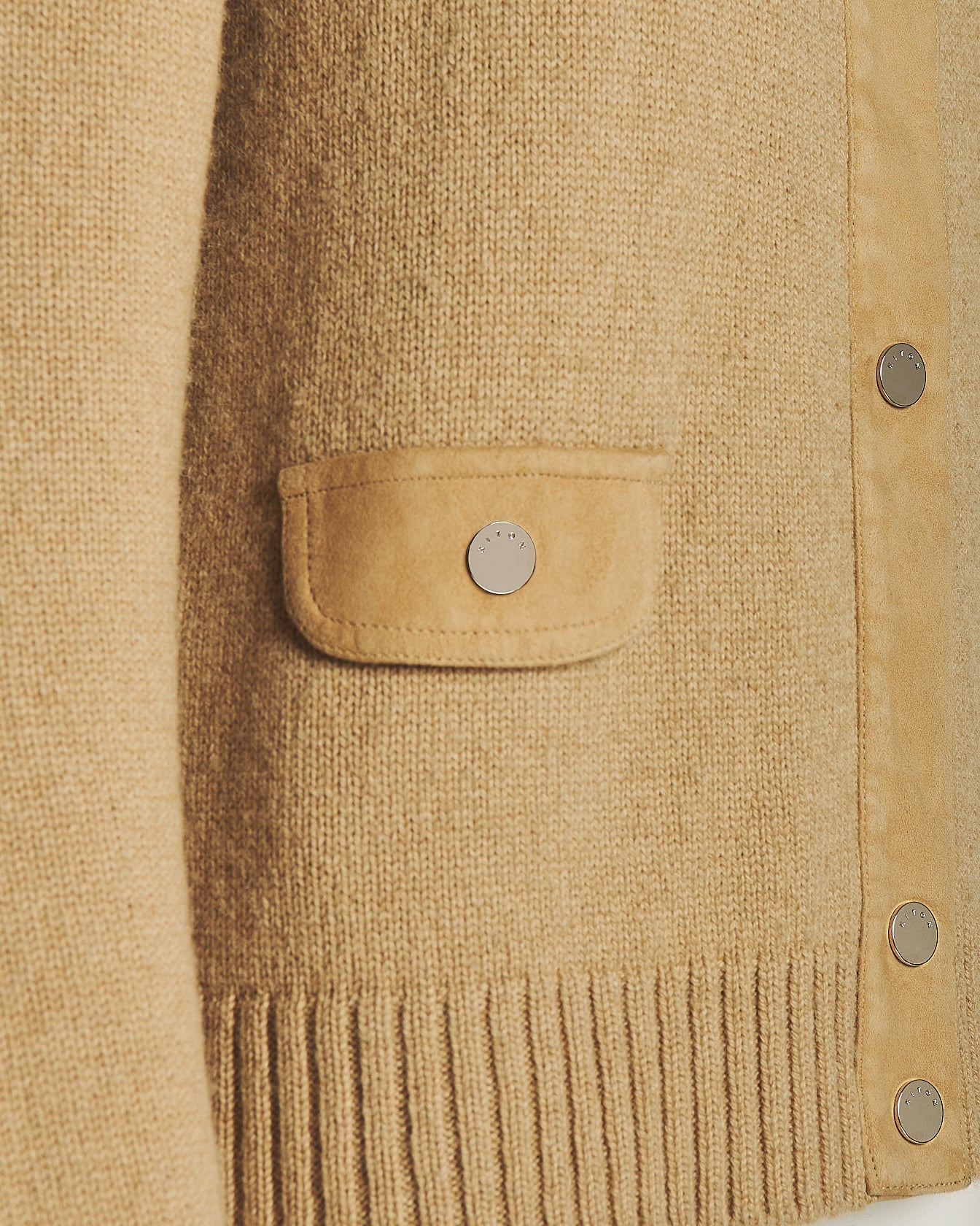 CASHMERE CARDIGAN WITH SUEDE DETAILS
