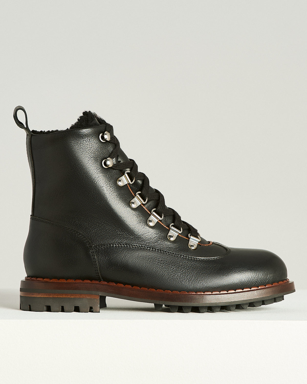 BLACK CALFSKIN ANKLE BOOTS 1