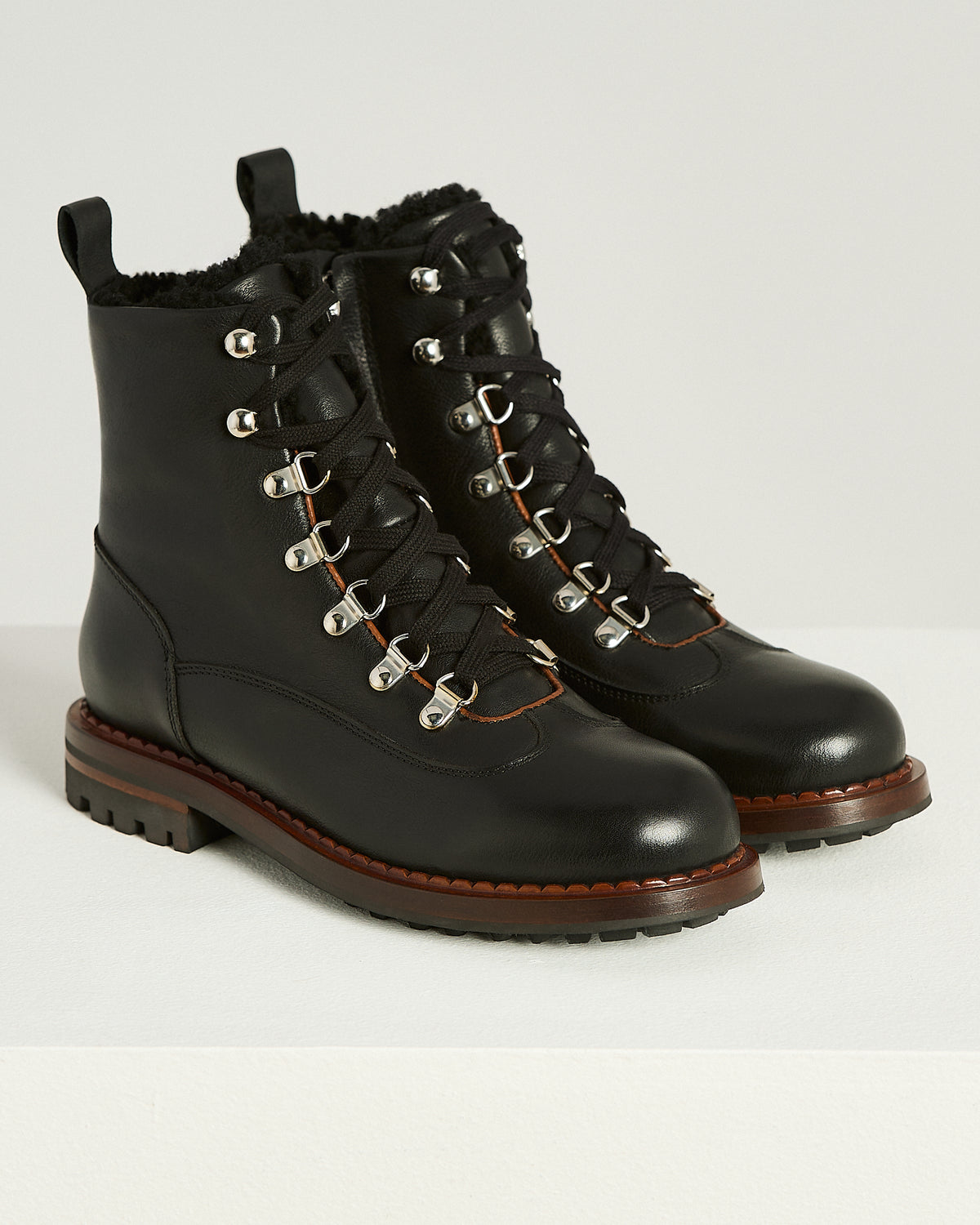 BLACK CALFSKIN ANKLE BOOTS 2
