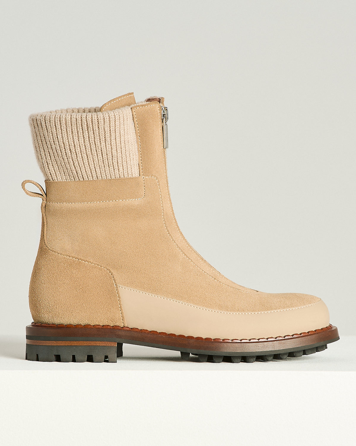 TAUPE ANKLE BOOT CALFSKIN 1
