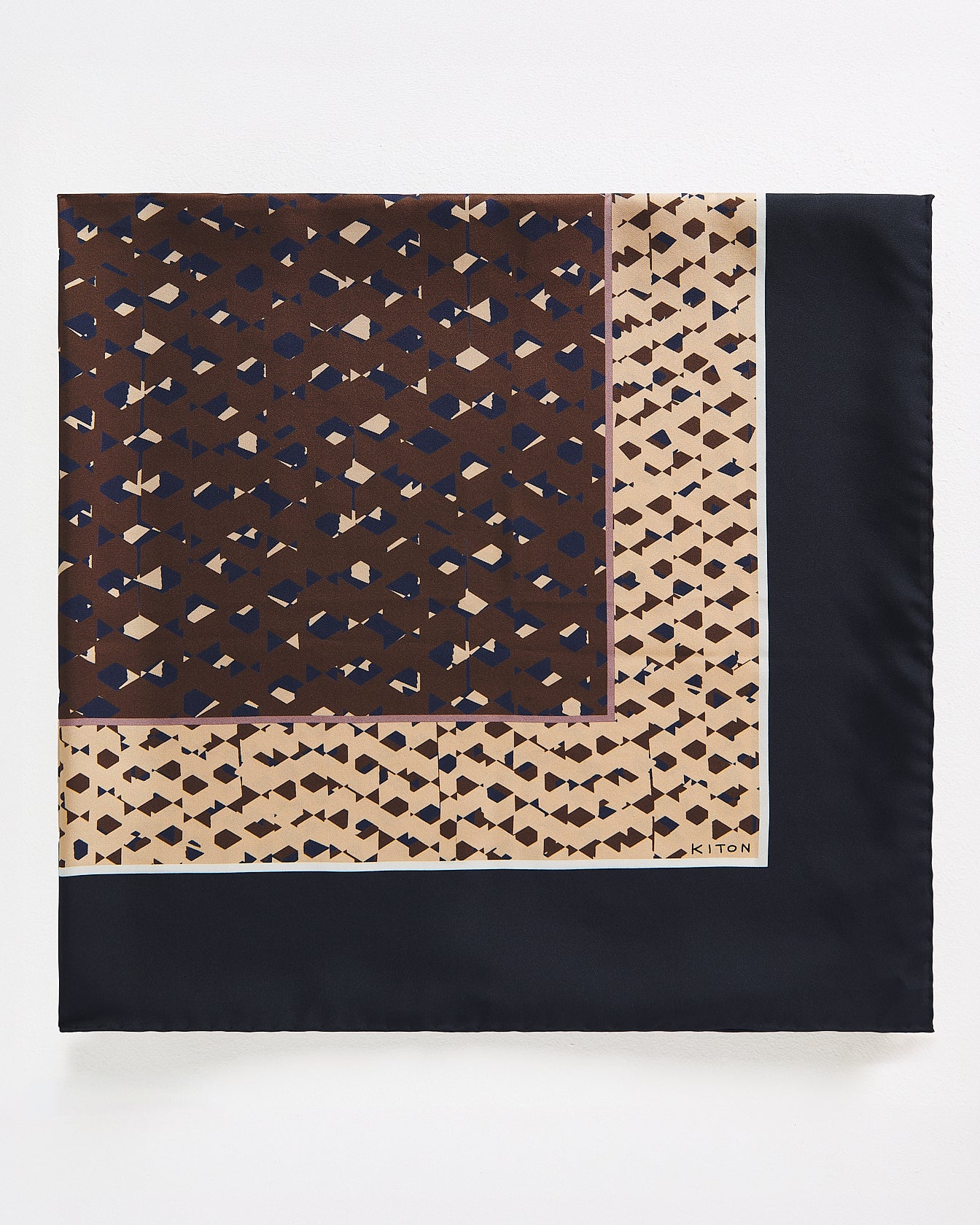 90X90 PURE SILK SCARF WITH GEOMETRIC PATTERN