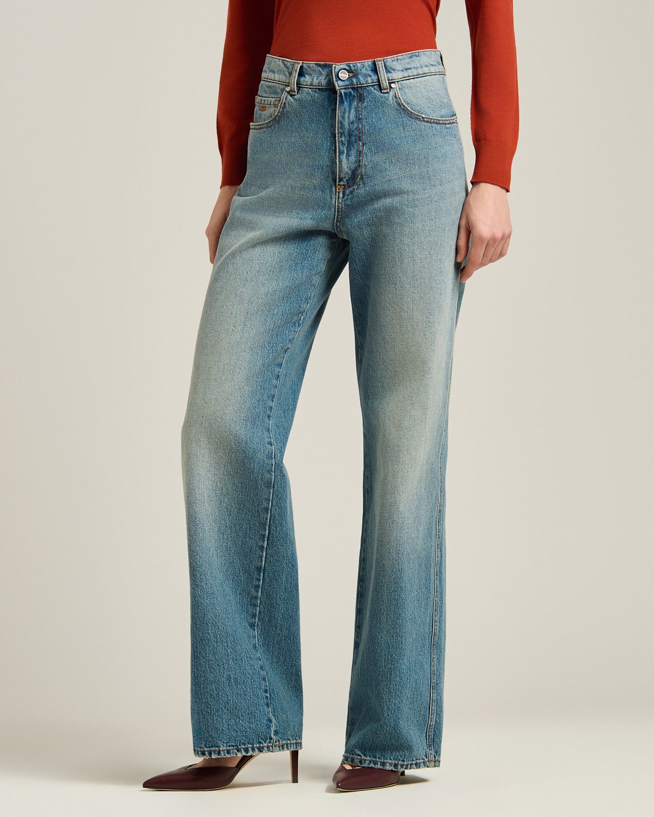 WASHED COTTON JEANS