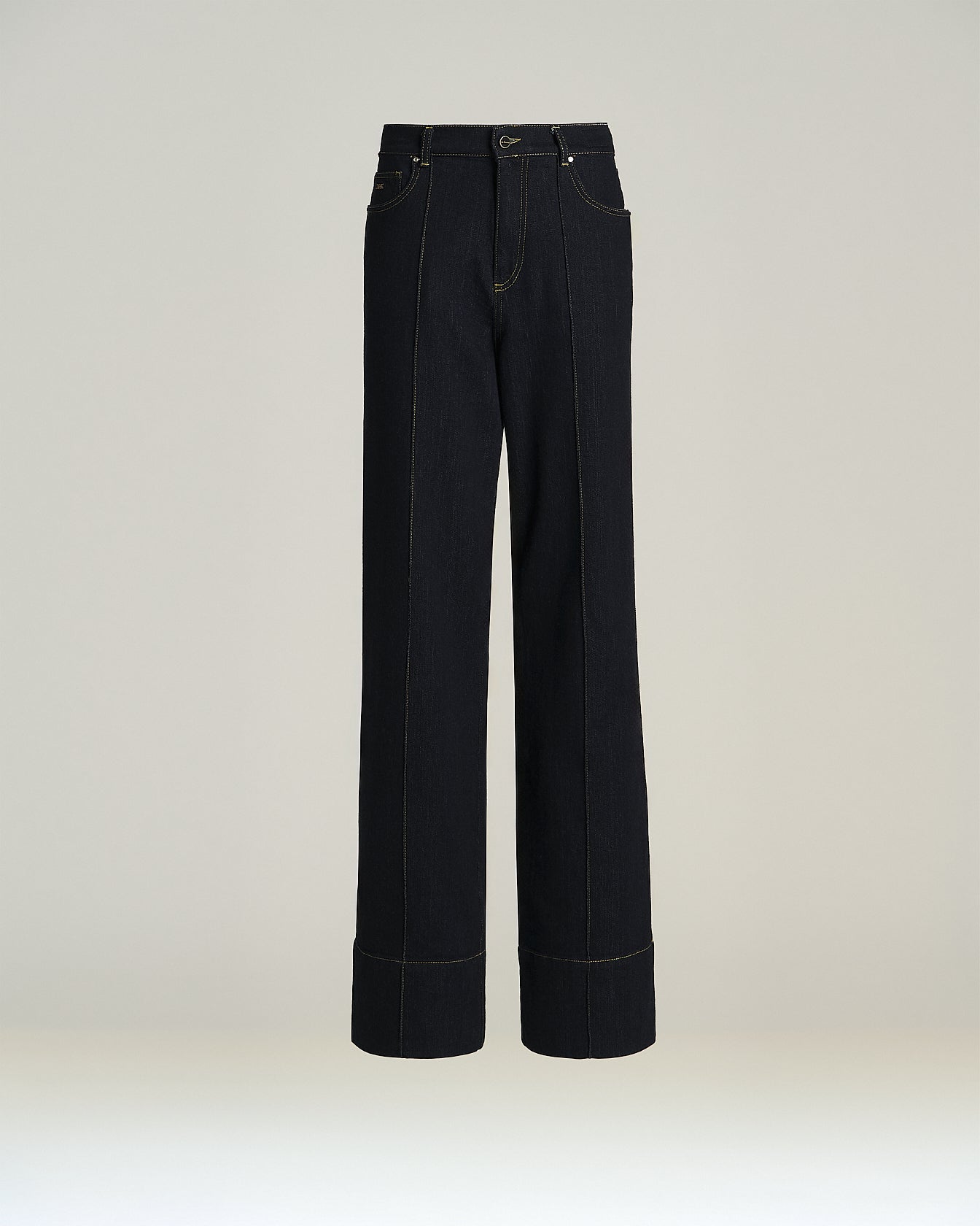 WIDE-LEG JEANS WITH CONTRAST STITCHING