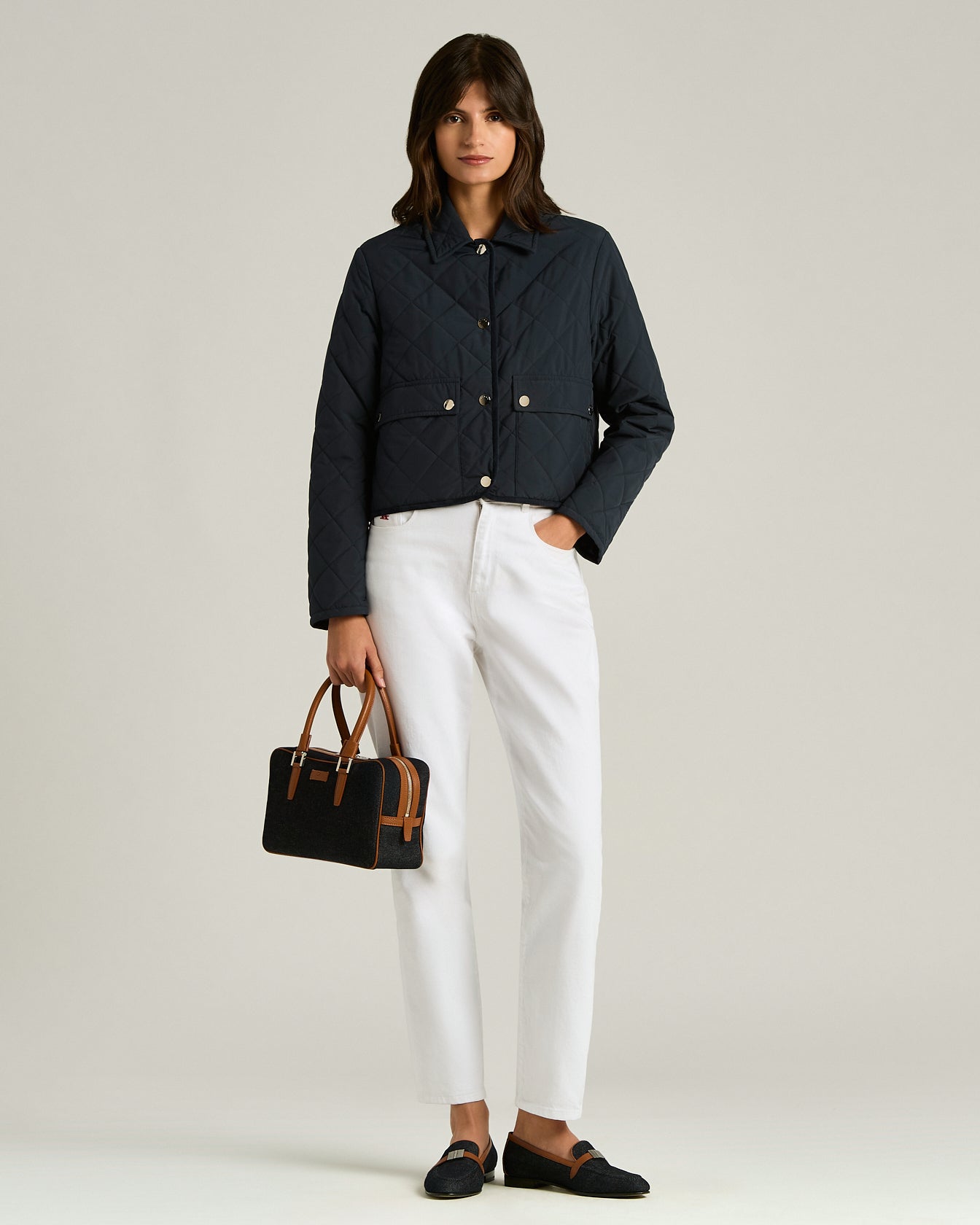 COTTON KISS ME BAG WITH LEATHER DETAILS