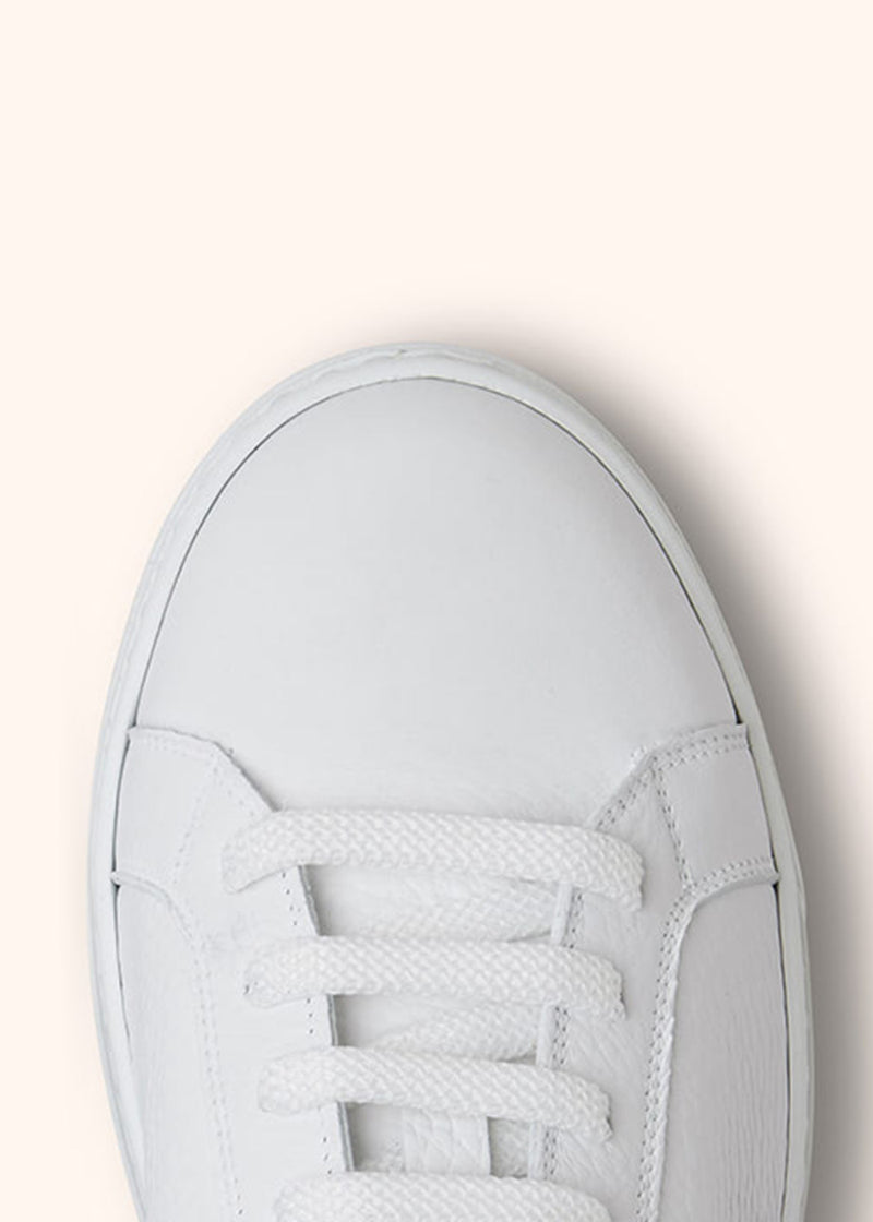 Kiton white sneakers shoes for woman, in deerskin 4