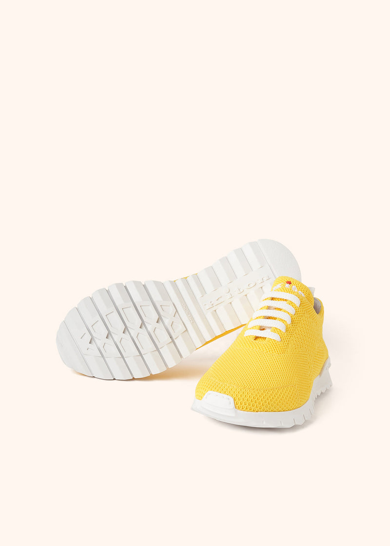 Kiton yellow sneakers shoes for woman, in cotton 3
