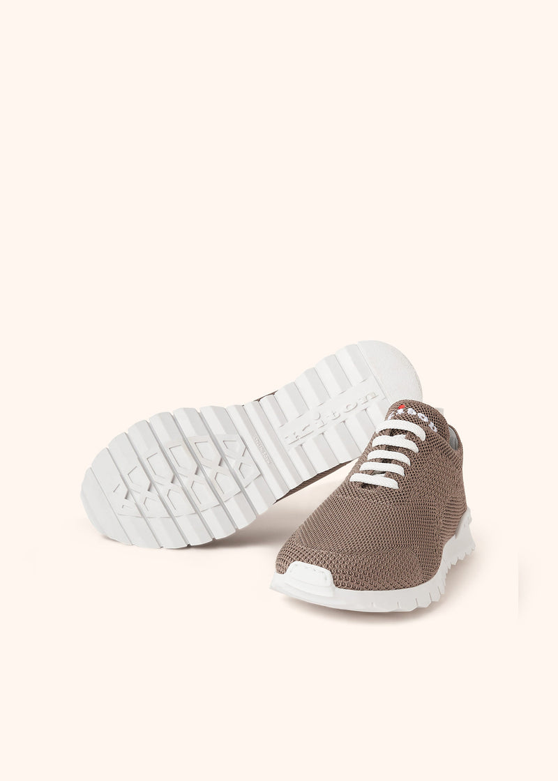 Kiton taupe sneakers shoes for woman, in cotton 3