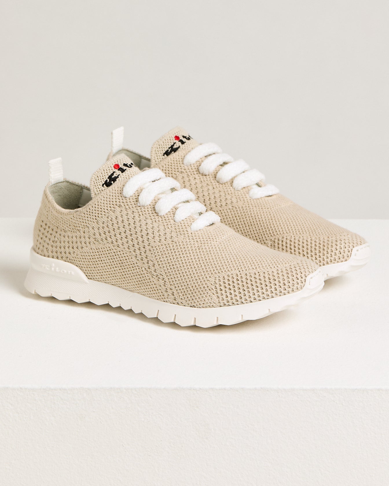 “FIT”TRAINERS IN CREAM WHITE CASHMERE-KNIT
