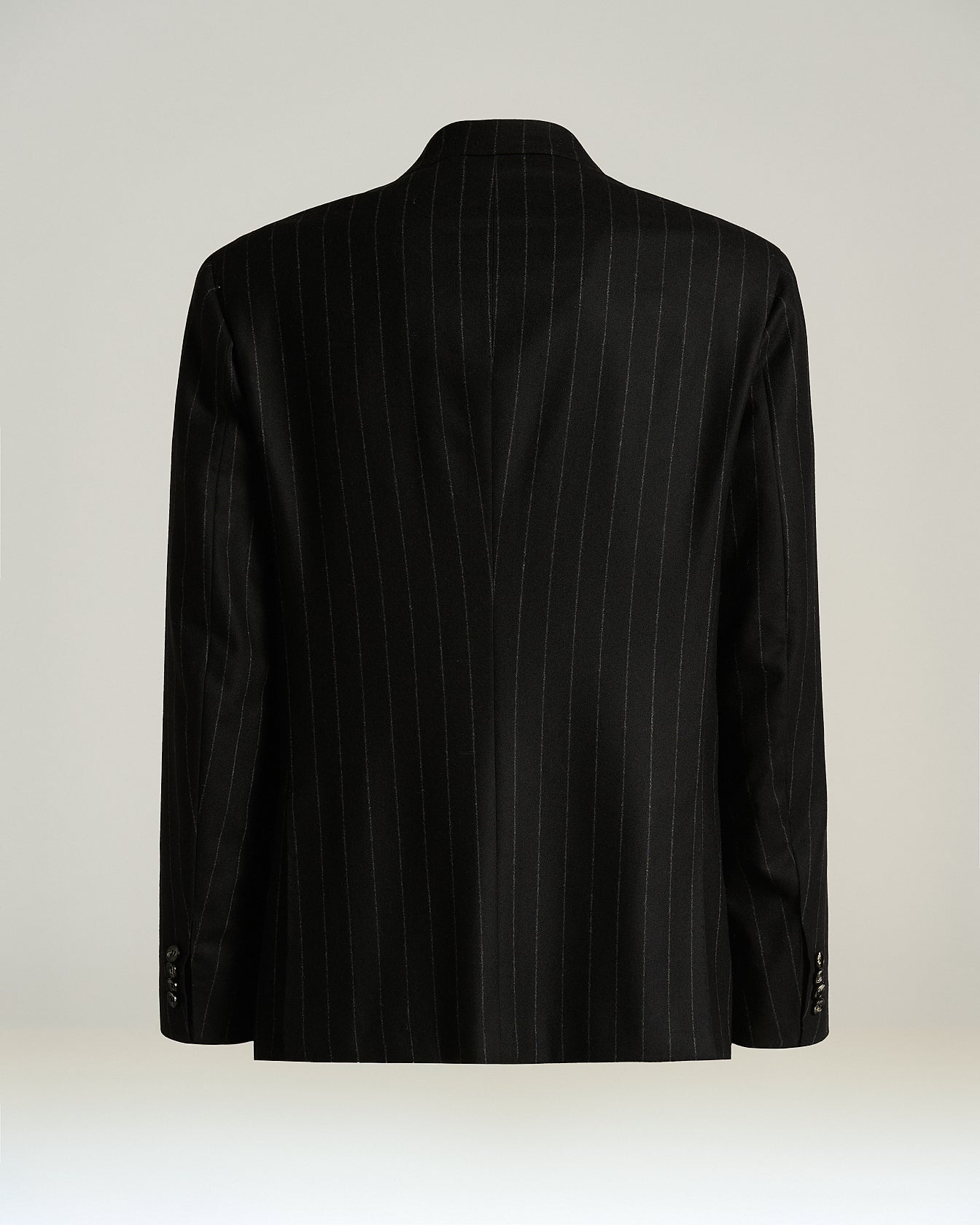 WOOL AND CASHMERE PINSTRIPE DOUBLE-BREASTED SUIT