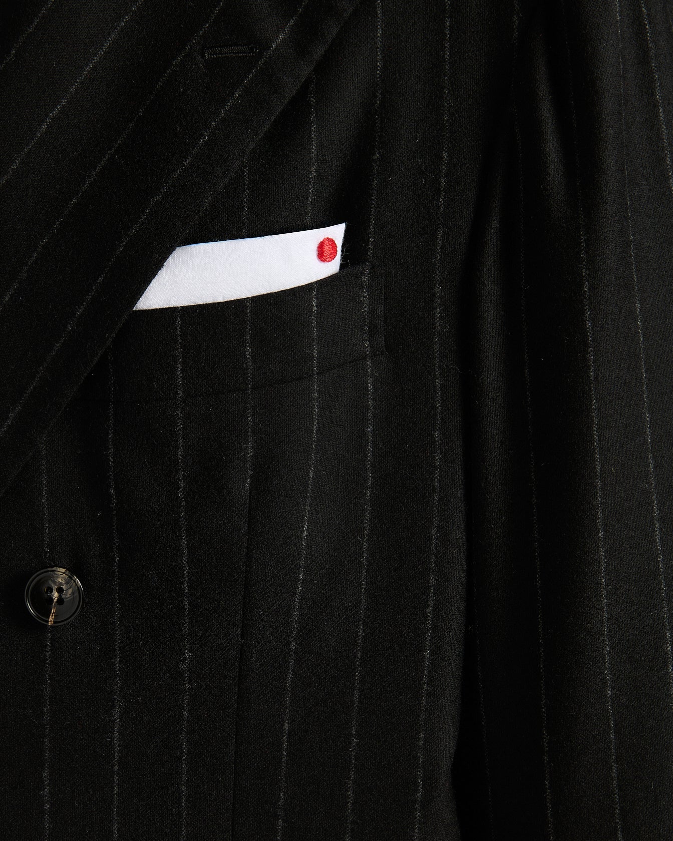 WOOL AND CASHMERE PINSTRIPE DOUBLE-BREASTED SUIT