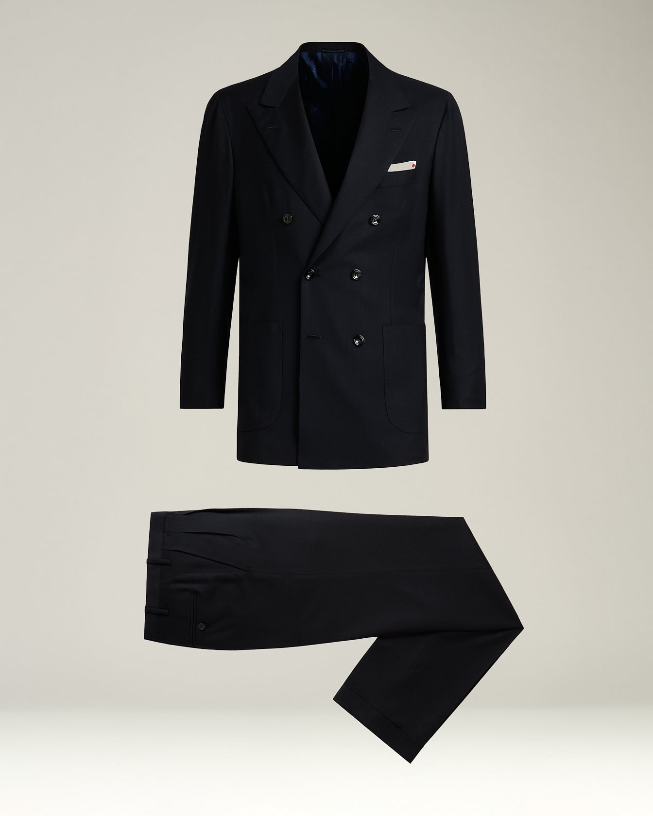 DOUBLE-BREASTED MONOCHROME WOOL SUIT