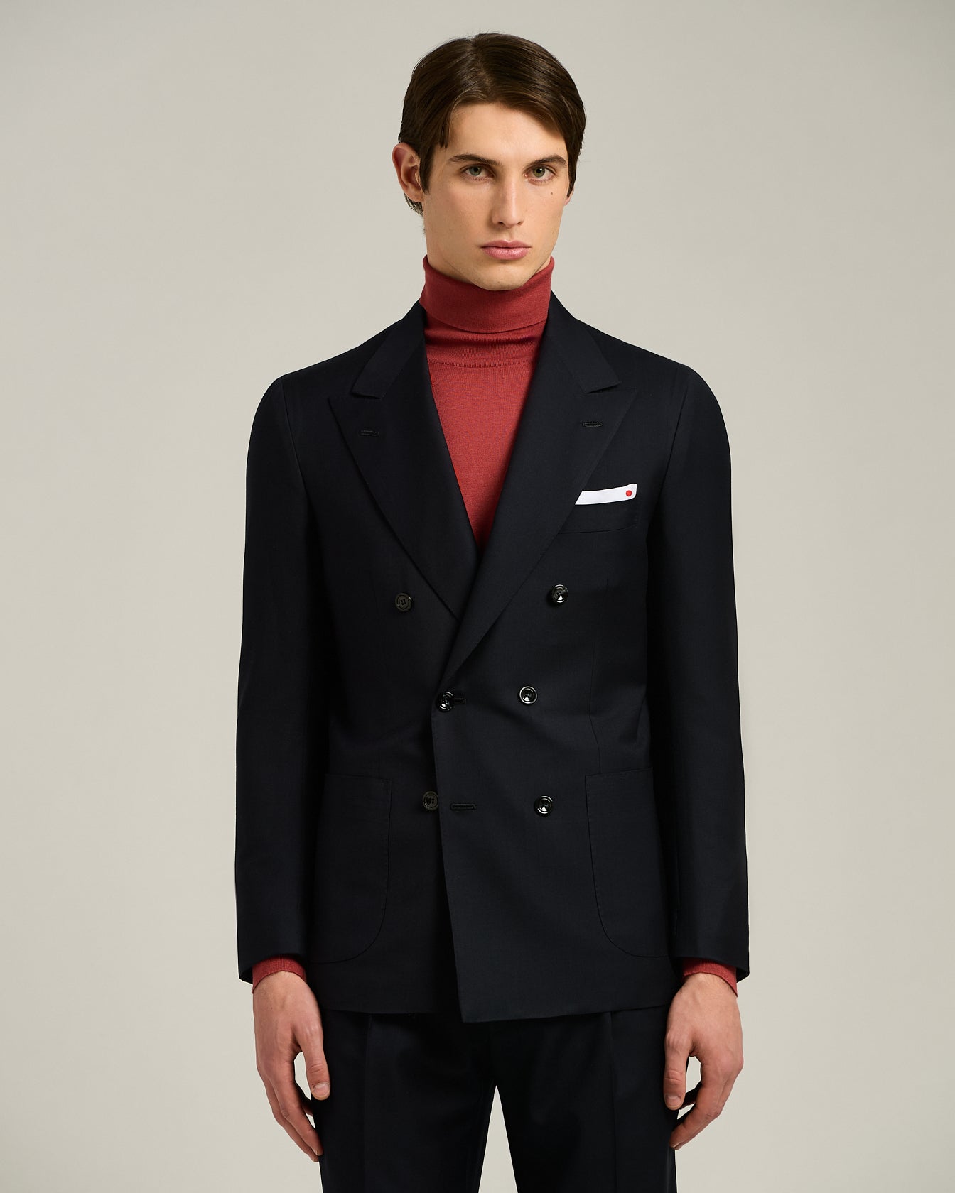 DOUBLE-BREASTED MONOCHROME WOOL SUIT