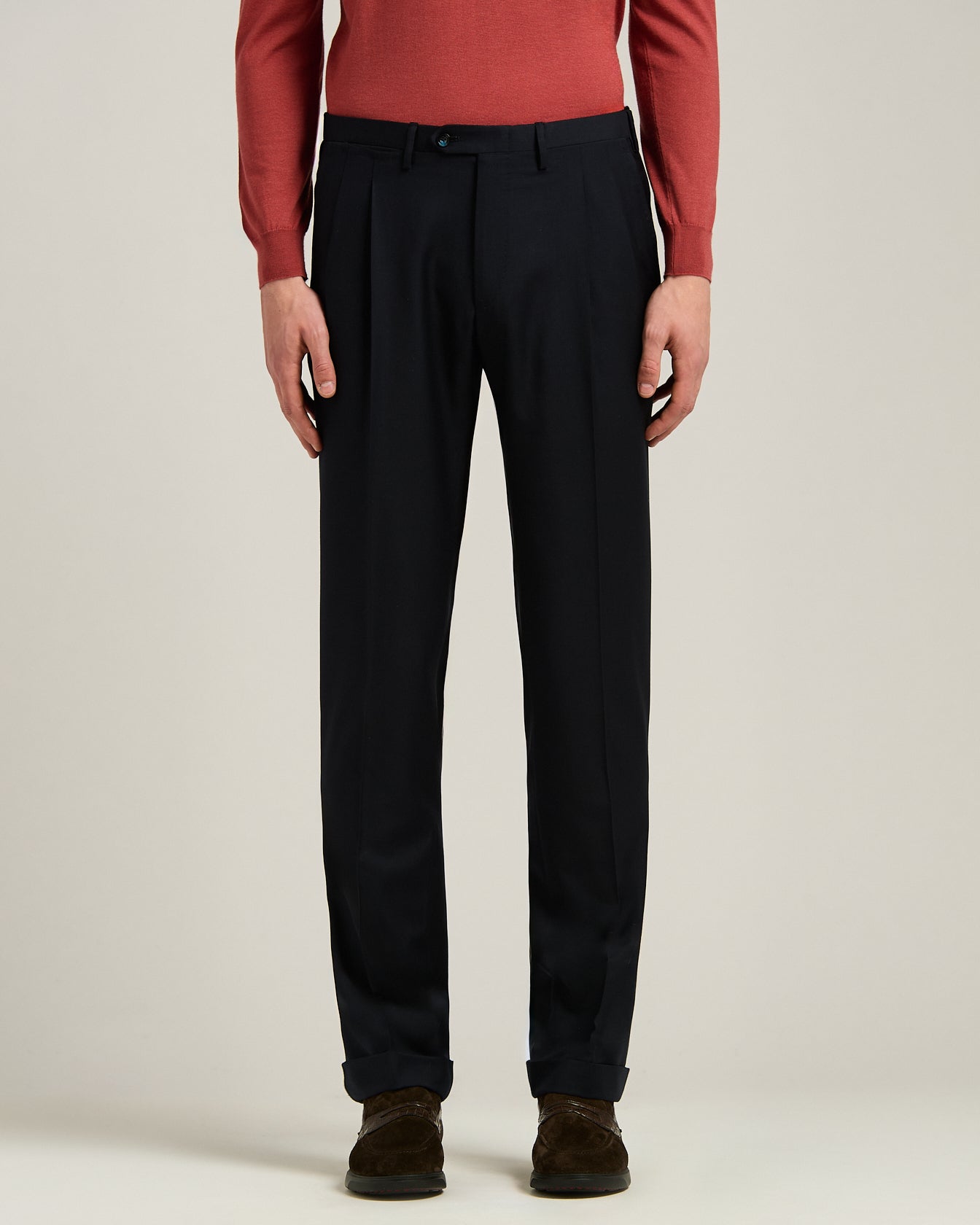 DOUBLE-BREASTED MONOCHROME WOOL SUIT