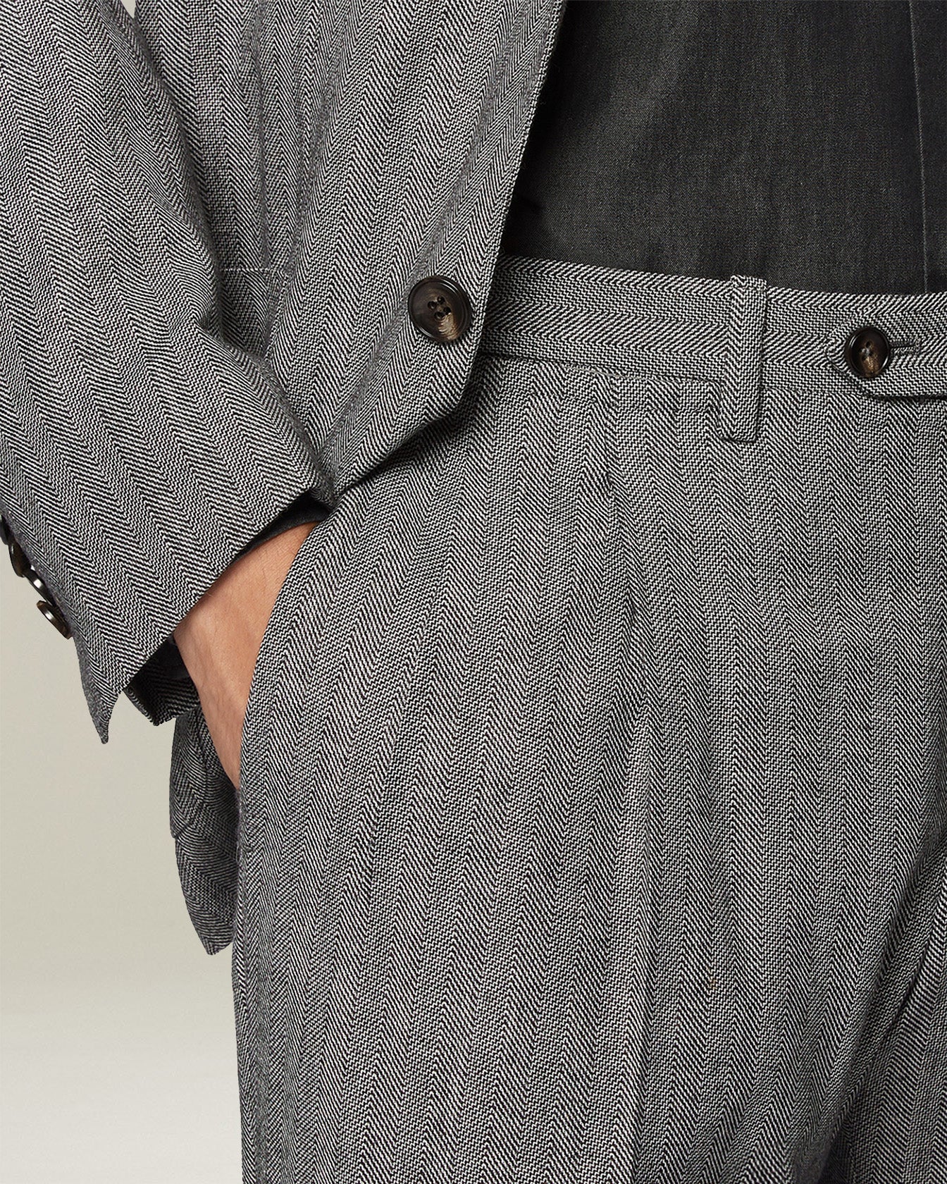 HERRINGBONE WOOL SUIT