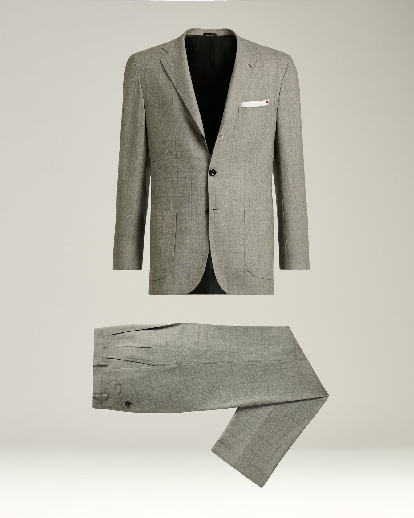 WOOL AND VICUÑA CHECKED SUIT