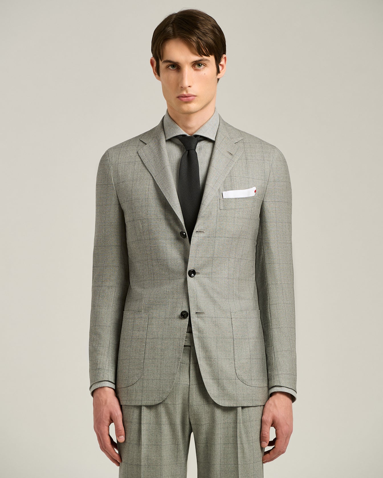 WOOL AND VICUÑA CHECKED SUIT